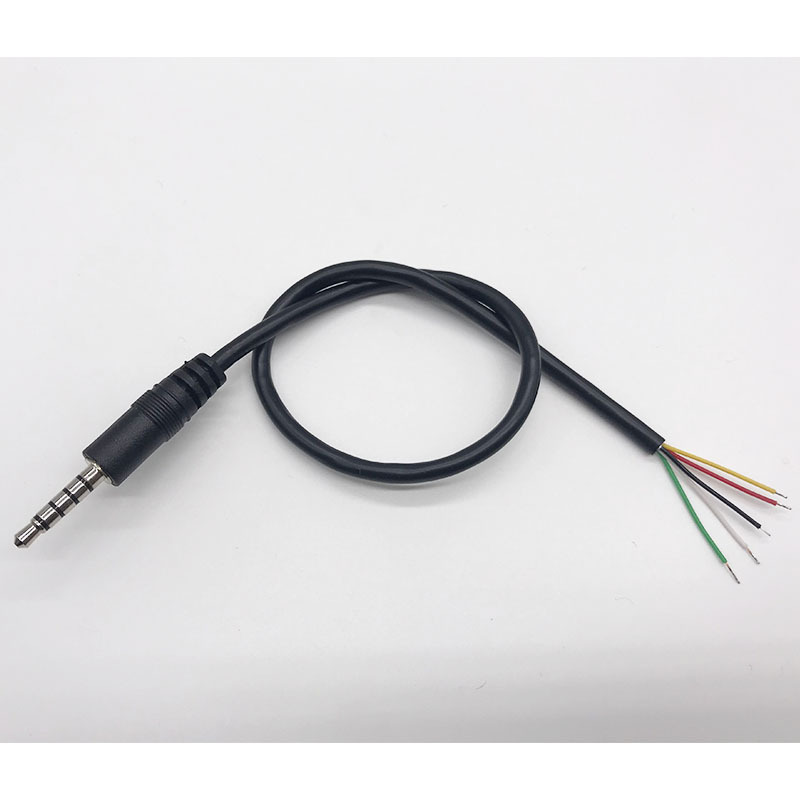 3.5mm 5 pole male female stereo audio wire to open end 28 awg 5 core cable OD 3.6mm 0.3m in stock