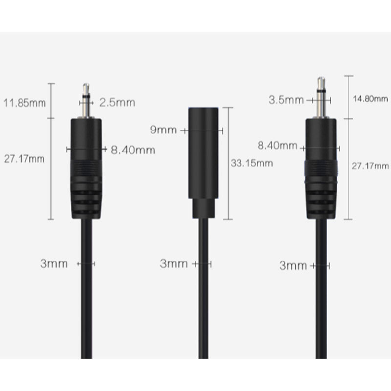 Custom TS TRS AUX audio cable 2.5mm 3.5mm mono stereo male female to bare wire open end wire AWM 2464 24AWG 28AWG wholesale