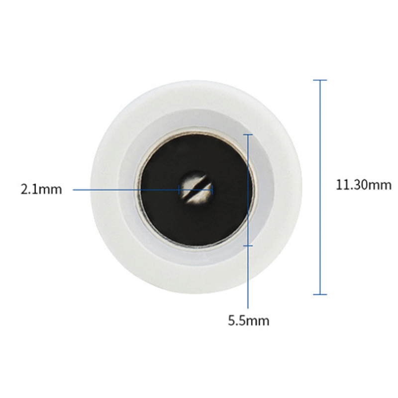 Customized White Female DC 5.5*2.1 mm Plug to OPEN with SR 2464 26awg Power Cable