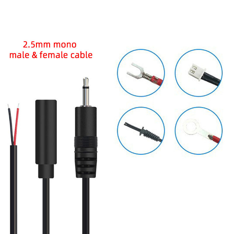 Custom TS TRS AUX audio cable 2.5mm 3.5mm mono stereo male female to bare wire open end wire AWM 2464 24AWG 28AWG wholesale