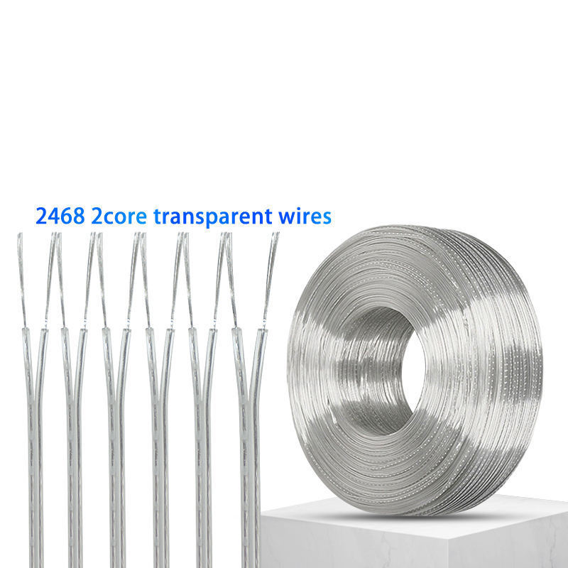 2468 28/26/24/22/20/18awg Transparent parallel electrical wire  for Horn LED Neon lights Decorative Light Strings