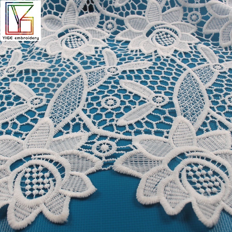 net embroidered guipure cord lace fabric / chemical water-soluble lace material for African Nigerian dress