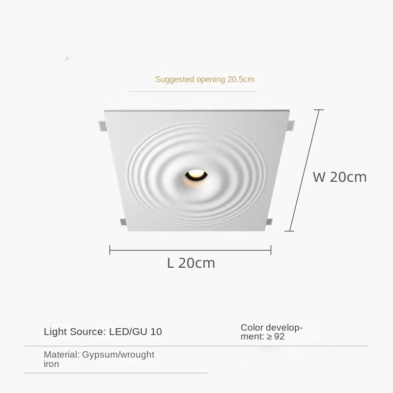 New Design Water Ripple Recessed Mounted Frameless Led Gypsum Recessed Wall Light Gu10 Ceiling Gypsum Board Panels Light Prices