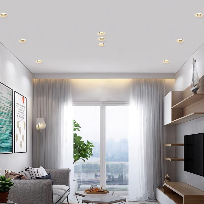 Recessed LED Plaster Downlight 7W 10W Round Ceiling Light Square Spotlight Home Living Room Borderless Gypsum Down Light