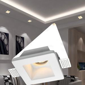 Environmental Protection Gypsum LED Downlight Embedded GU10 7W 10W plaster Lamp Round Square Ceiling Recessed Down Light