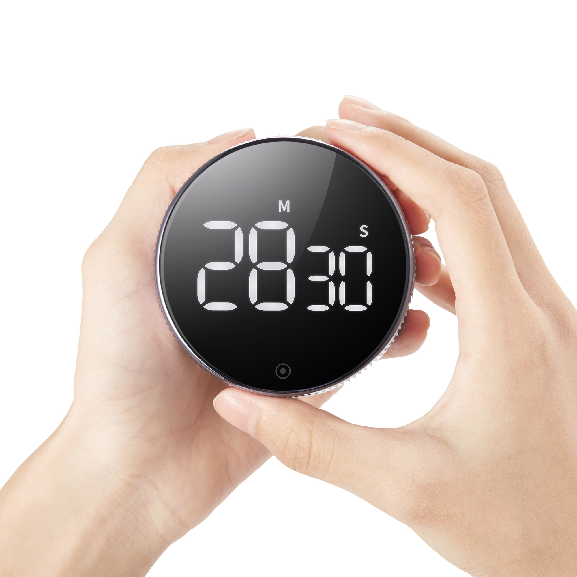 Private Mold!! 2019 Newest Luxury Smart Metal LED Digital Desk Clock Timer with Battery, LCD clock and backlight