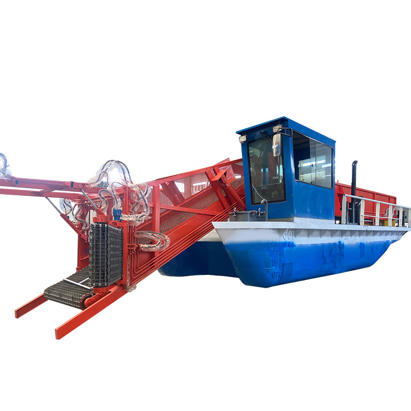 Lake Aquatic Grass Plant Water Hyacinth Harvester Cleaner Cutting Machine For Collecting Rubbish Water Hyacinth Harvester