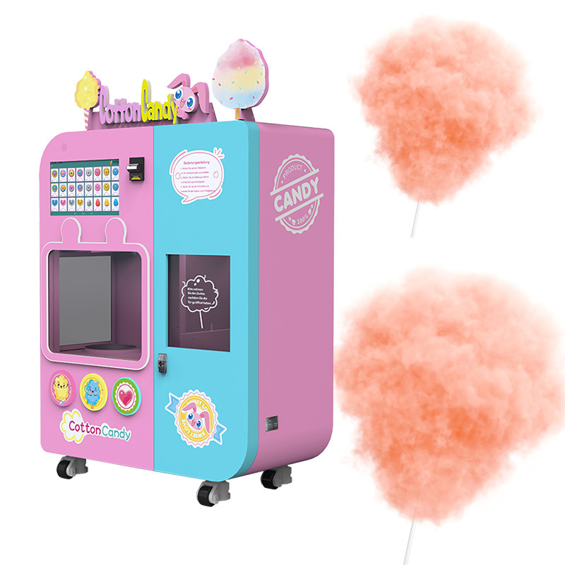 New kids mini candy cotton vending machine cotton candy full automatic electric cotton candy packaging machine