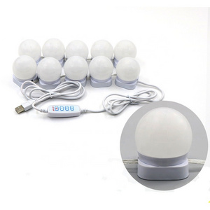 led mirror light tricolor makeup light USB dimming mirror headlight 45mm vanity mirror light bulbs