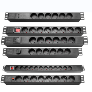 19"  Standard 16A 8 ways  Schuko sockets  PDU  With on/off switch Power distributor for data center