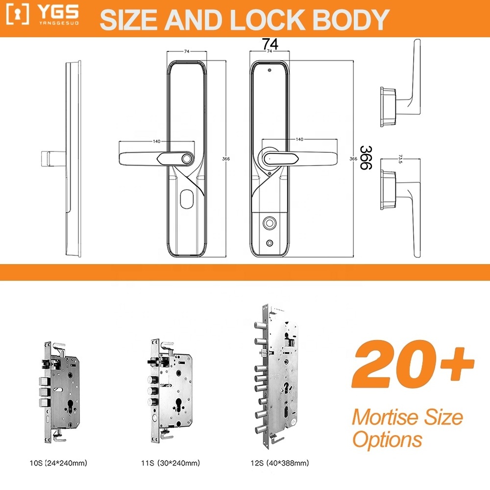 Wood Door Smart Locks Tuya Smart WiFi Digital Door Lock Code RFID IC Card Smartphone App Unlock Biometric Fingerprint Smart Lock