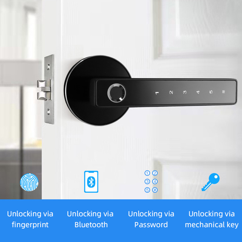 Tuya APP Mini Door Electronic Lock Electric Key Security Finger Print Handle Lock For Home