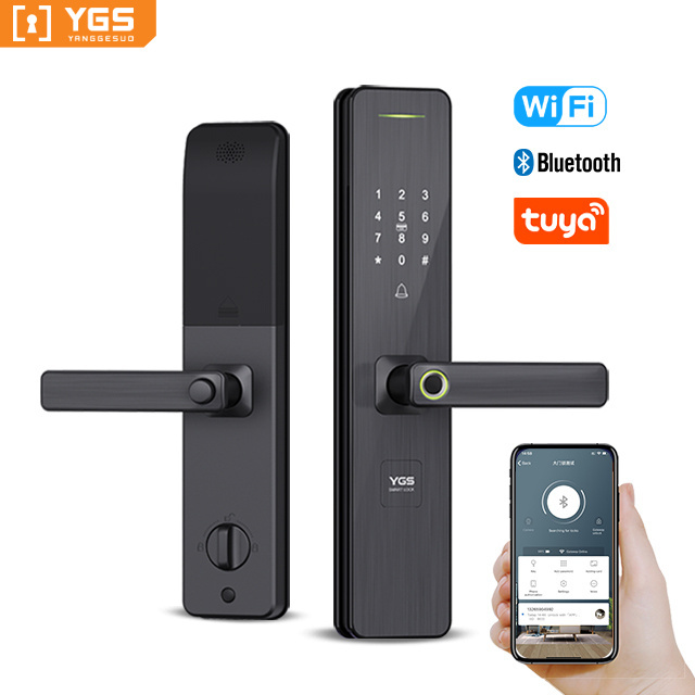 Fingerprint Locks Finger electronic  Biometric Handle Home Locker Apartment TUYA Smart front office Door Lock