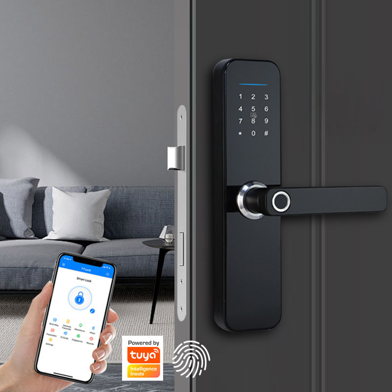 Smart Door Lock Zigbee Blue-tooth 5.0 Homekit Unlock Fingerprint Smart Door Lock for mr Aqar Key Card Homekit Door Lock