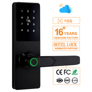 Manufacturer Tuya APP Security Door Smart Locks Wifi Smart Card Safe Epic Password Digital Wood Door Handle Lock with Keypad