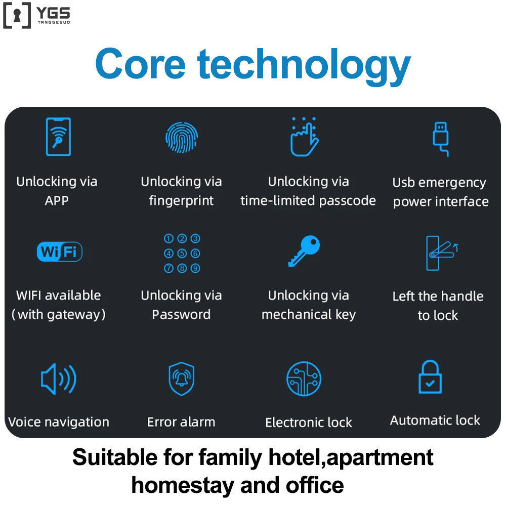 Intelligent home apartment school entry door password app lock in front door smart fingerprint lock