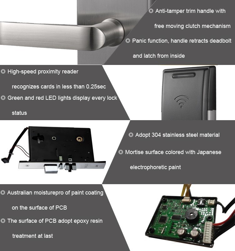 YGS full tilt chip rack keyless hotel rfid locks access control wifi smart door lock