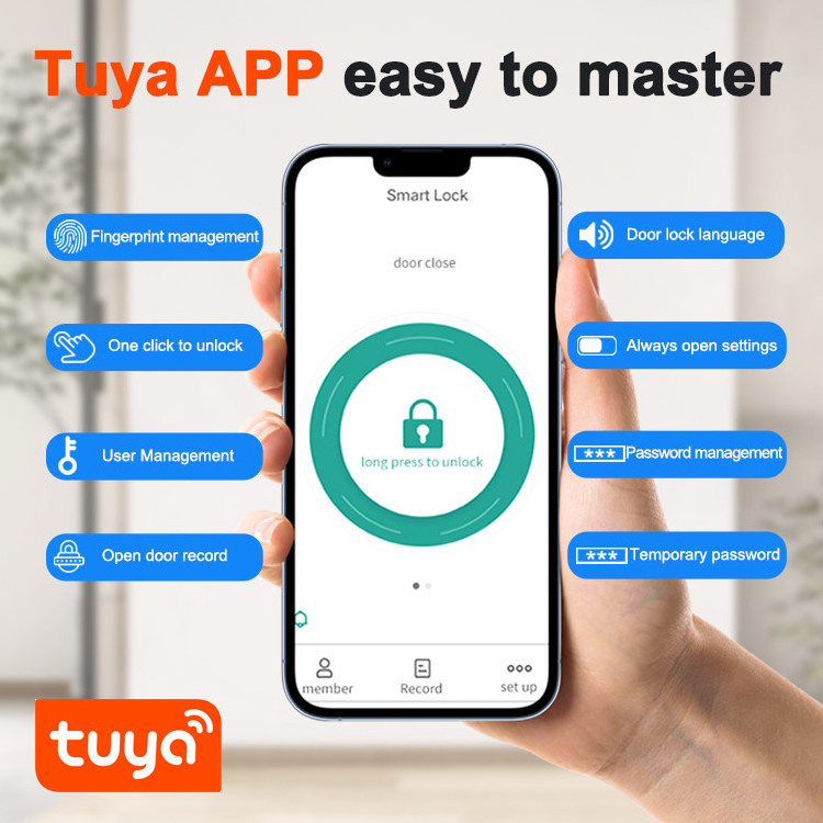 Smart Fingerprint Door Lock Temporary Password Keyless Electronic Cerradura Inteligente Smart APP Door Lock Tuya Smart Lock