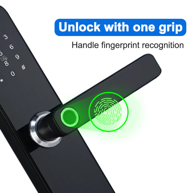 Home Electronic Smartphone APP TTlock Wifi Digital Tuya Smart Lock Fingerprint Door Lock Keyless Smart Door Handle Lock