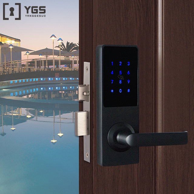 Hotel Lock  France Rfid Alexa Keyless Antitheftsensor Hotel Smart Key Door Lock Cerradura Con Huella Digital