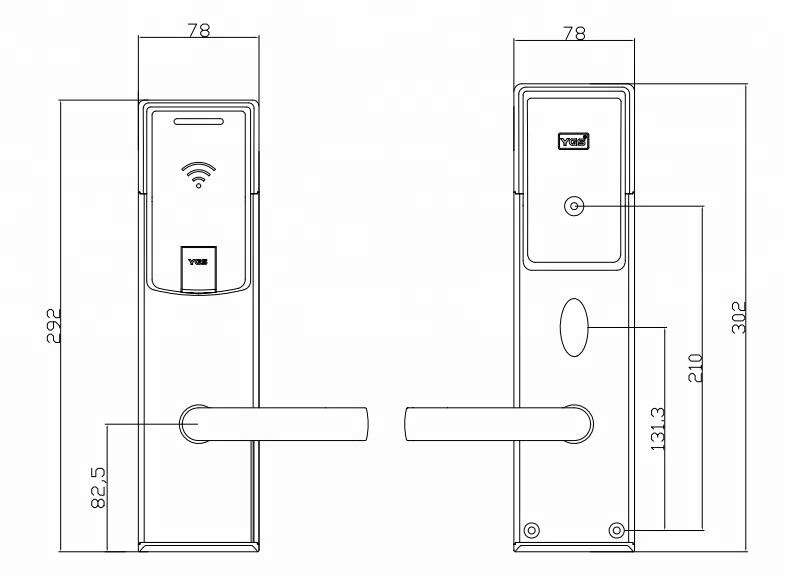 YGS serrures portes d hotel room electric door lock oem