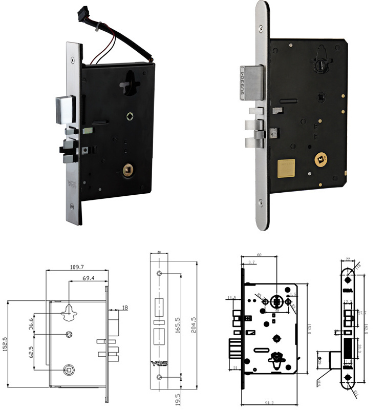 YGS serrures portes d hotel room electric door lock oem