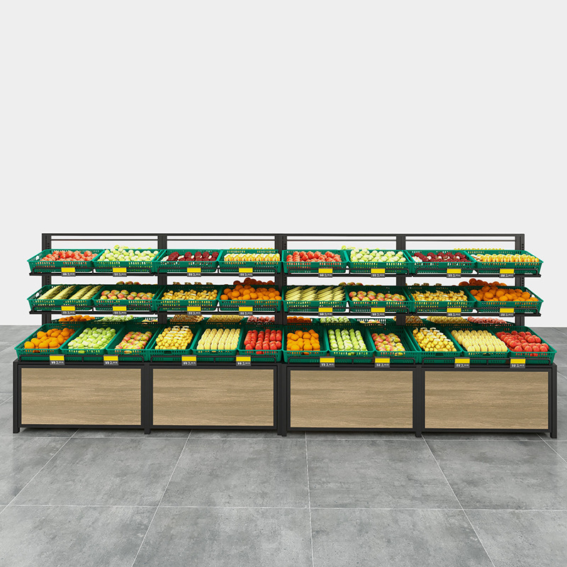 Wholesale Agro Store Metal Supermarket Vegetable And Fruit Display Storage Rack Shelves