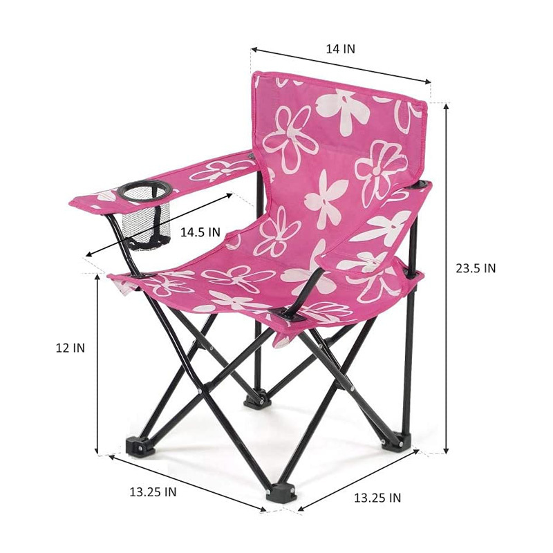 YG-K038 Outdoor Beach Quad Camping Tailgate Chair Girls Pink Folding Travel Lawn Chair