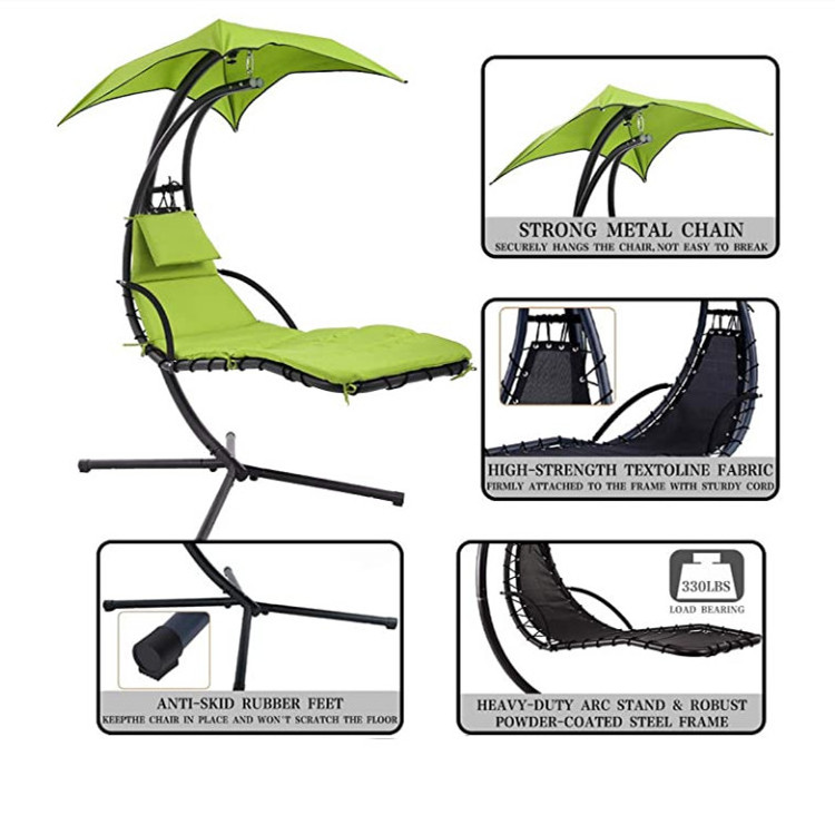 Garden Furniture Swing Chair Hammock lounge chair with sunshade cheap price