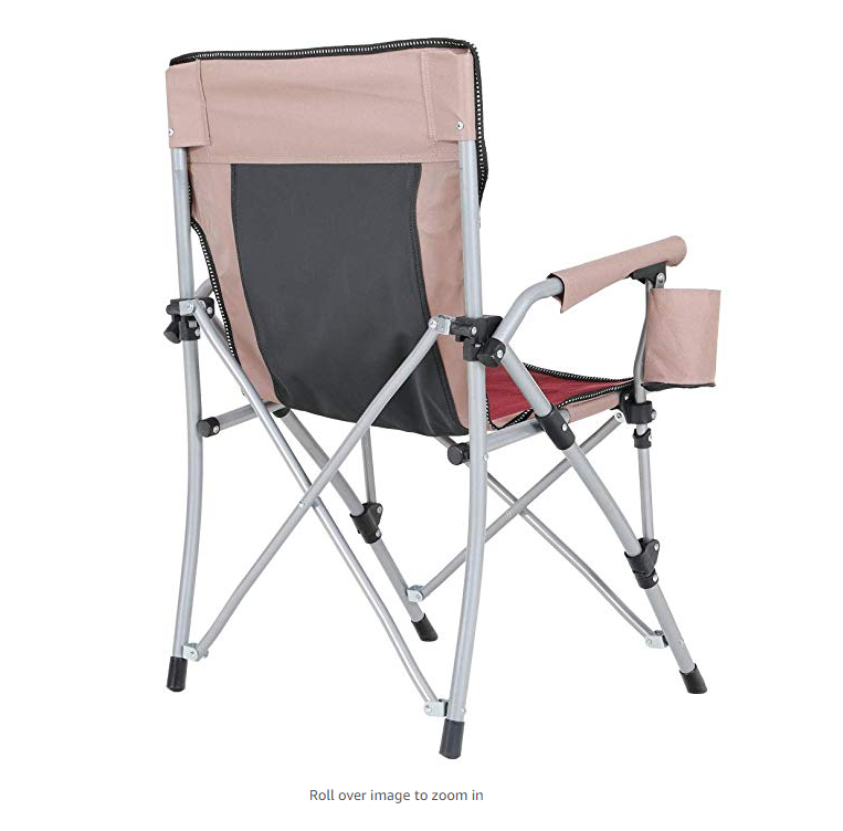 CAMP Heavy Duty Folding Camping Hard Arm Chair Quad Camp Chairs Support 300lbs with Carry Bag