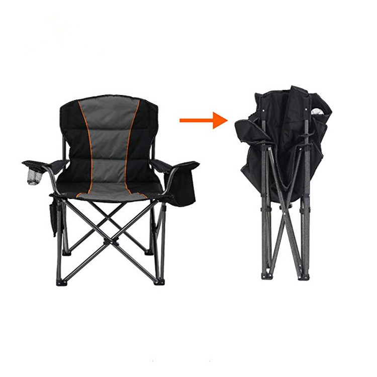 Oversized Camping Chair For Adults ,Padded Arm Chair with Cup Holder ,Quad Lumbar Back Chair Portable for Outdoor