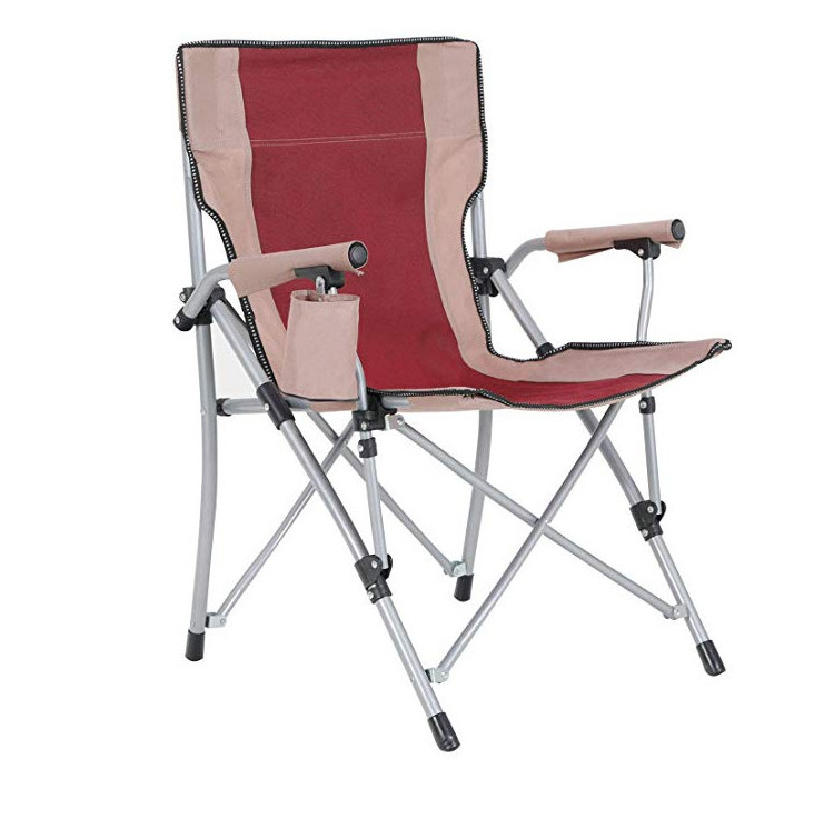 CAMP Heavy Duty Folding Camping Hard Arm Chair Quad Camp Chairs Support 300lbs with Carry Bag