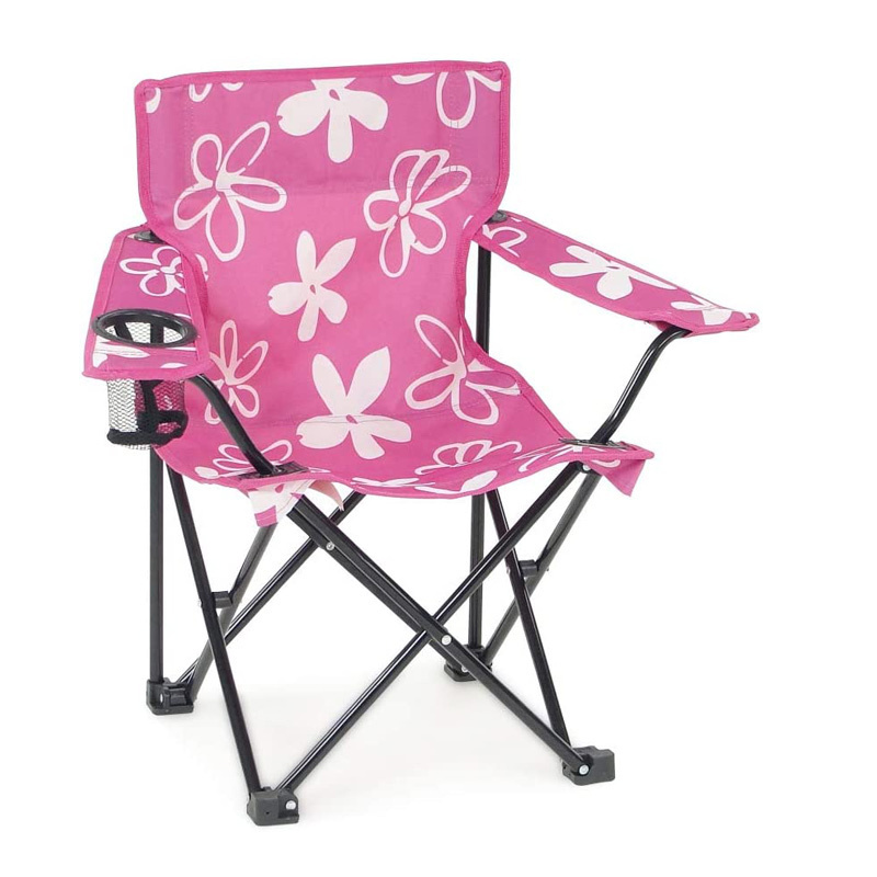 YG-K038 Outdoor Beach Quad Camping Tailgate Chair Girls Pink Folding Travel Lawn Chair