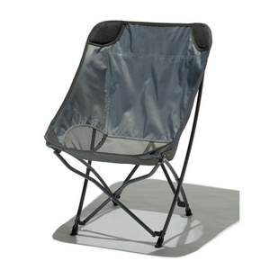 Outdoor  Portable Beach Chair Dish Chair With Carry Bag Mesh Fabric Camping Chair GREY