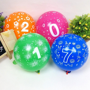 Hot Sell 12inch 0-9 Number Latex Balloon Inflatable Air Ball Wedding Decoration Printed Digit Happy Birthday Party Globos