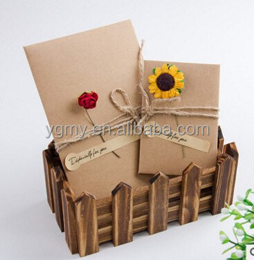 DIY Sunflower Rose Greeting Cards Word Message Wishes Cards Kids Gift DIY Craft Birthday Cards