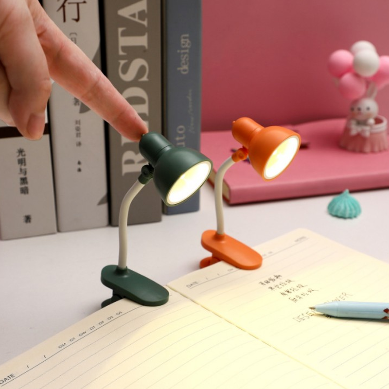 Mini Book Light with Clip Portable LED Reading Lamp Travel Bedroom Night Light Flexible Table Lamp Night Lights Eye Protections