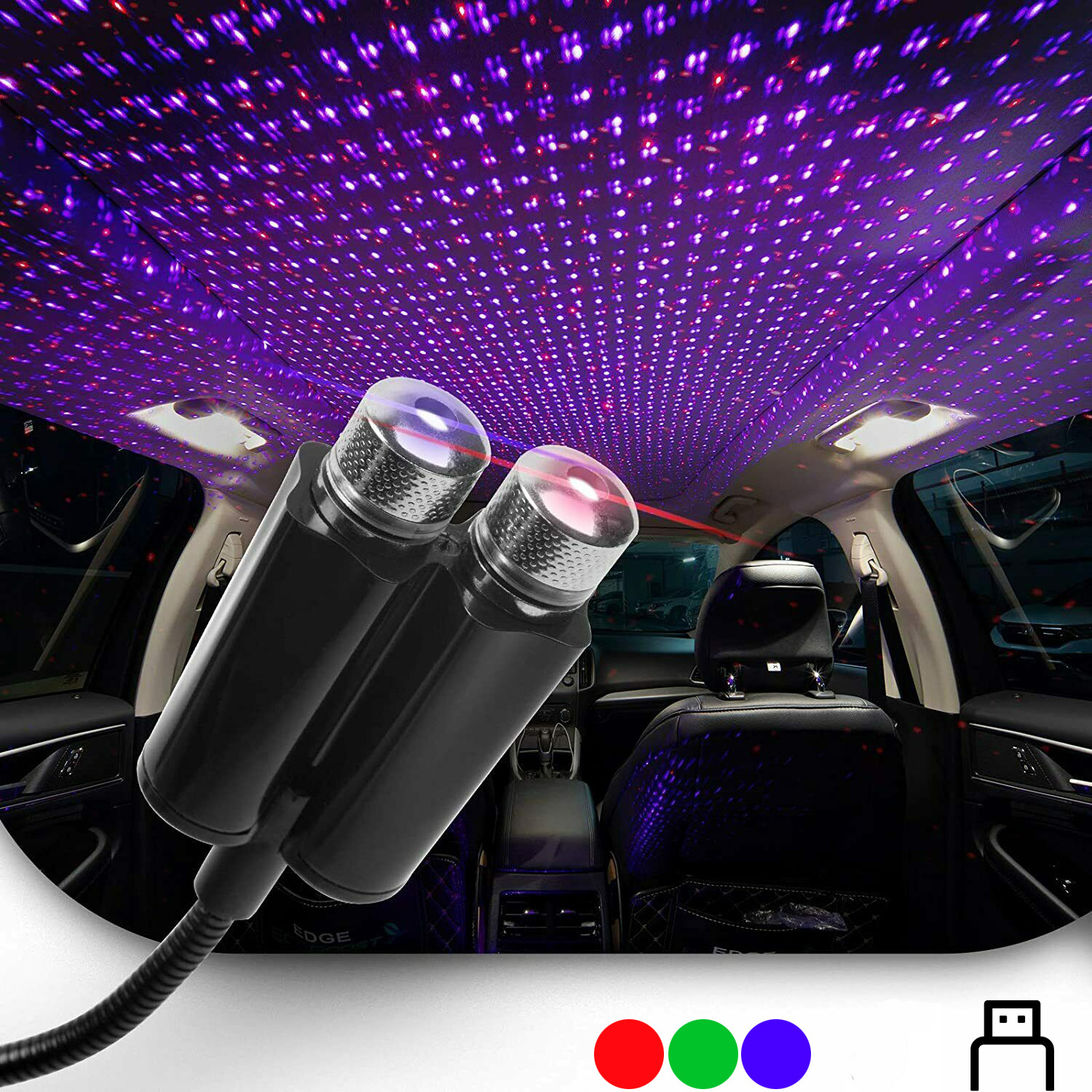 LED Starry Sky Night Light 5V USB Powered Galaxy Star Projector Lamp for Car Roof Room Ceiling Lights Decor Plug and Play