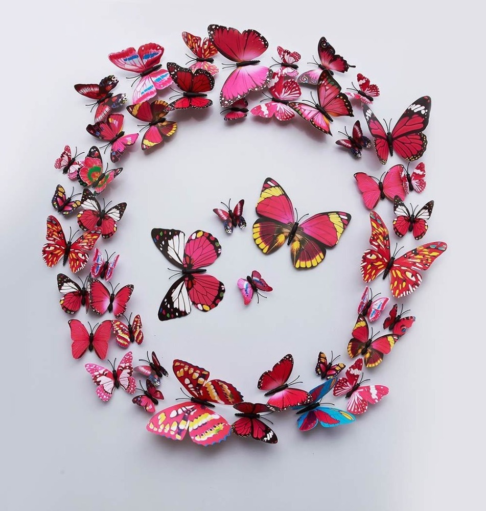 PVC 3d Butterfly wall decor cute Butterflies wall stickers art Decals home Decoration