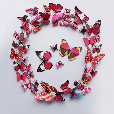 PVC 3d Butterfly wall decor cute Butterflies wall stickers art Decals home Decoration