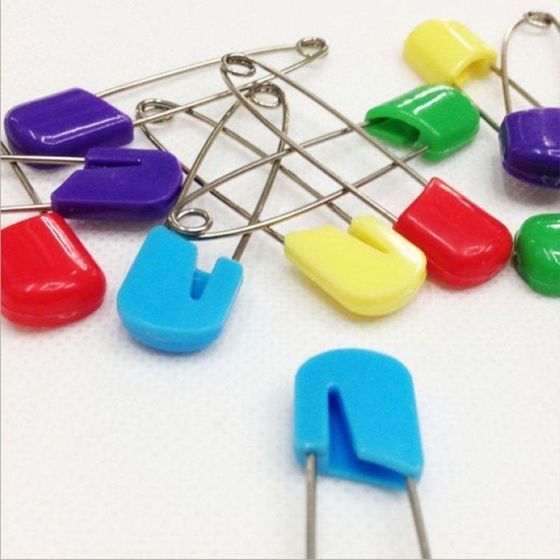 Plastic Head Safety Pins Infant Kids Cloth Locking Brooch Buckles Colorful Safety Pins