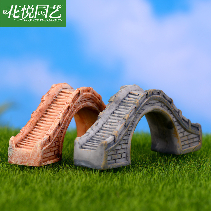 Antique Bridge Model Resin Fairy Garden Miniature/Terrarium Ornaments Figurines Dollhouse DIY Accessories Vintage Decoration