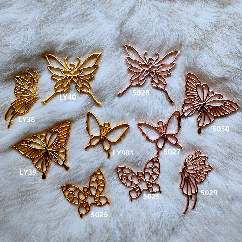 Alloy Hollow Butterfly Charm DIY Resin Blank Frame Pendant Open Bezel Setting For Handmade Jewelry Making Accessories