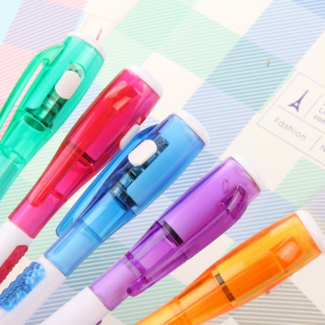 Creative Stationery New Strange With Led Flashlight Multi-Purpose Ballpoint Pens