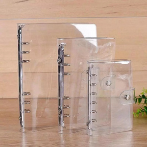 Transparent Plastic Clip File Folder A5/A6/A7 Notebook Loose Leaf Ring Binder Planner Agenda School Office Supplies