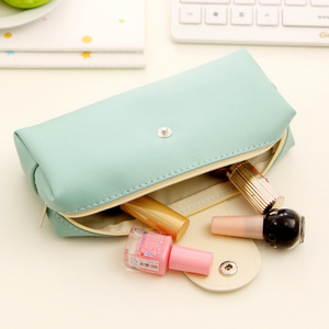 Korean Candy Color Pencil Case Pu Leather School Pencil Bag For Girl Stationery School Supplies