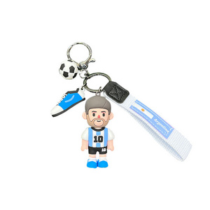 Creative cartoon car key jewelry football peripheral key chain Ronaldo Messi wholesale player star athlete keychain