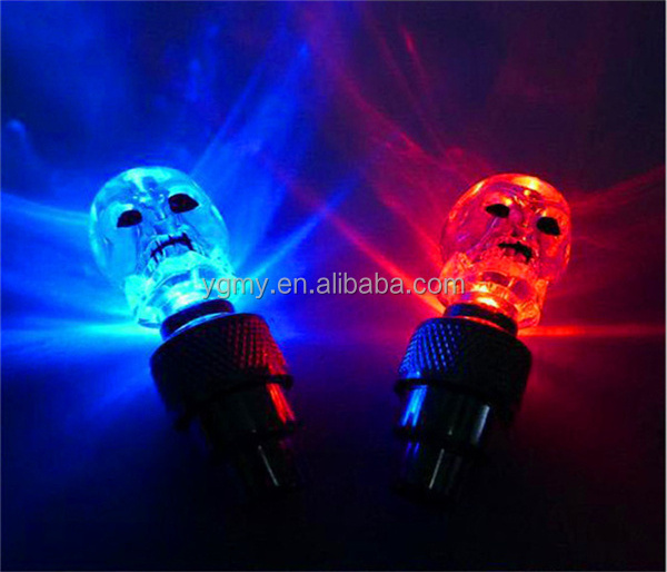 Skull MIX LED Flash Light Neon Lamp Night Bike Car Tire Tyre Wheel Valve Caps