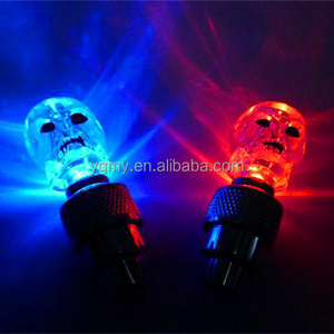 Skull MIX LED Flash Light Neon Lamp Night Bike Car Tire Tyre Wheel Valve Caps