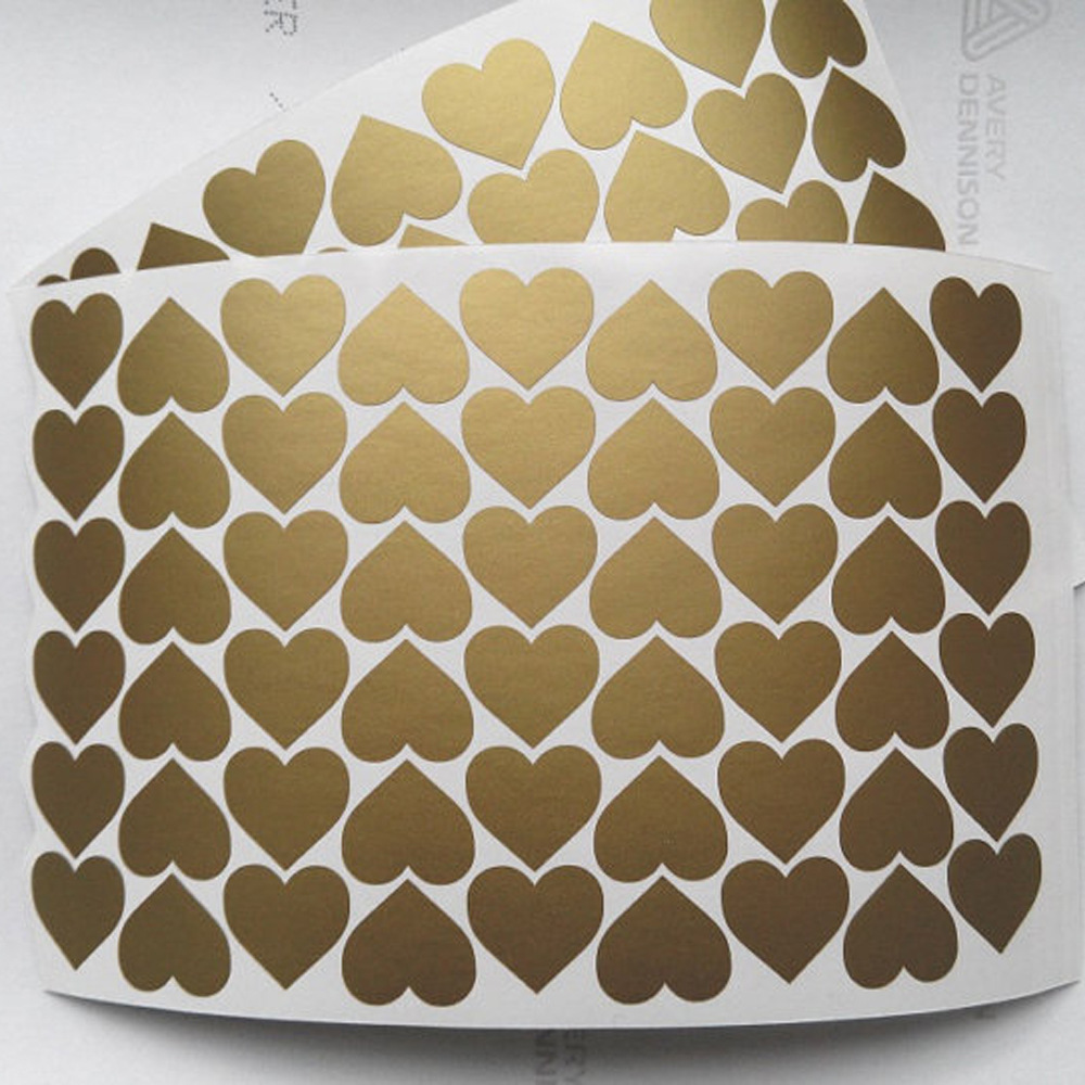 Metallic Gold Wall Stickers Heart-shaped pattern vinyl wall decals nursery art decor Little Hearts Stickers